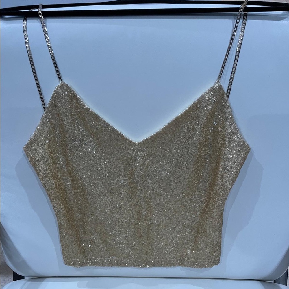 Revolve Superdown Gold Backless Top - Picture 6 of 6